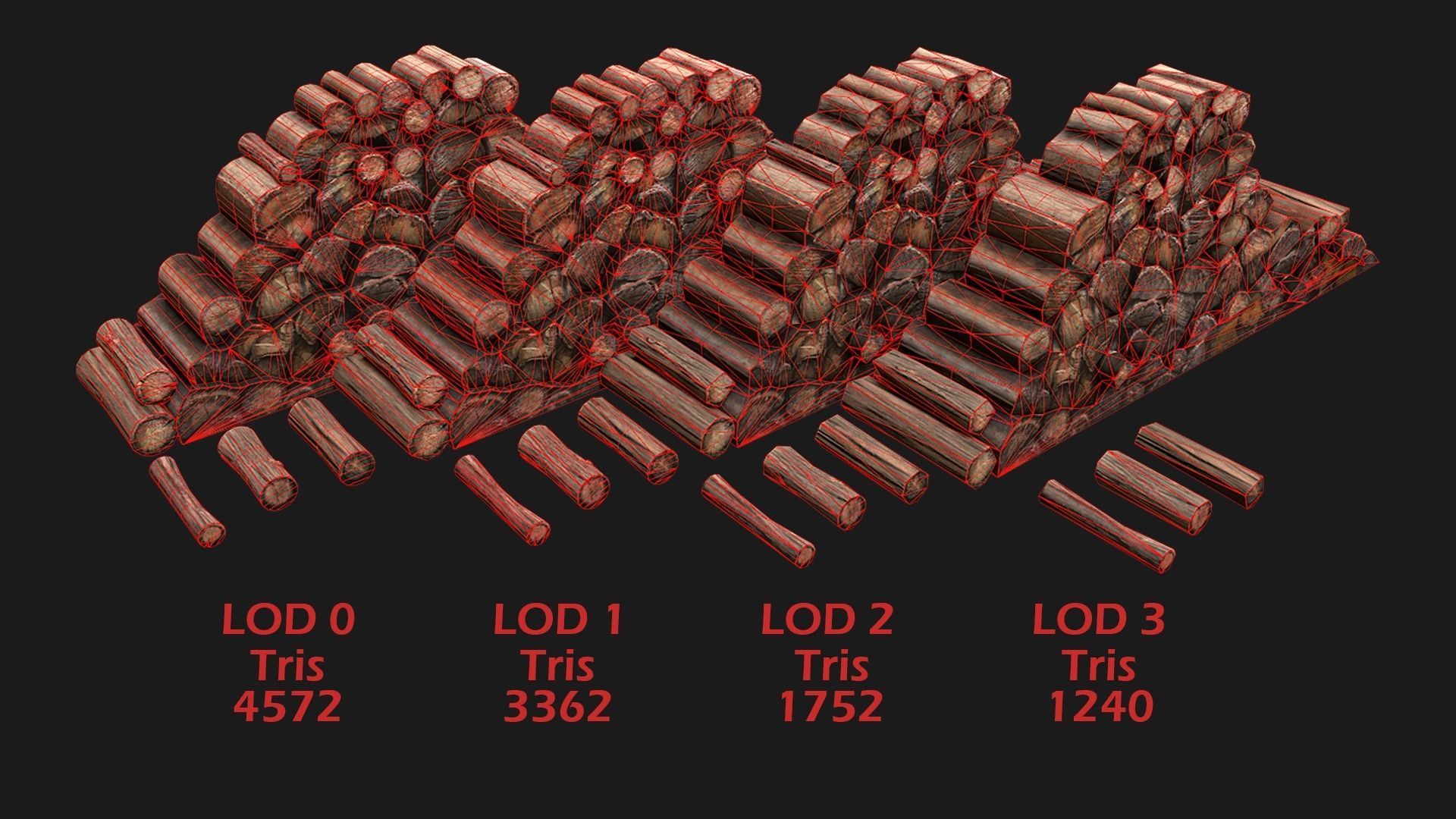 Sawmill and Lumberjack Set Low-poly 3D model_13