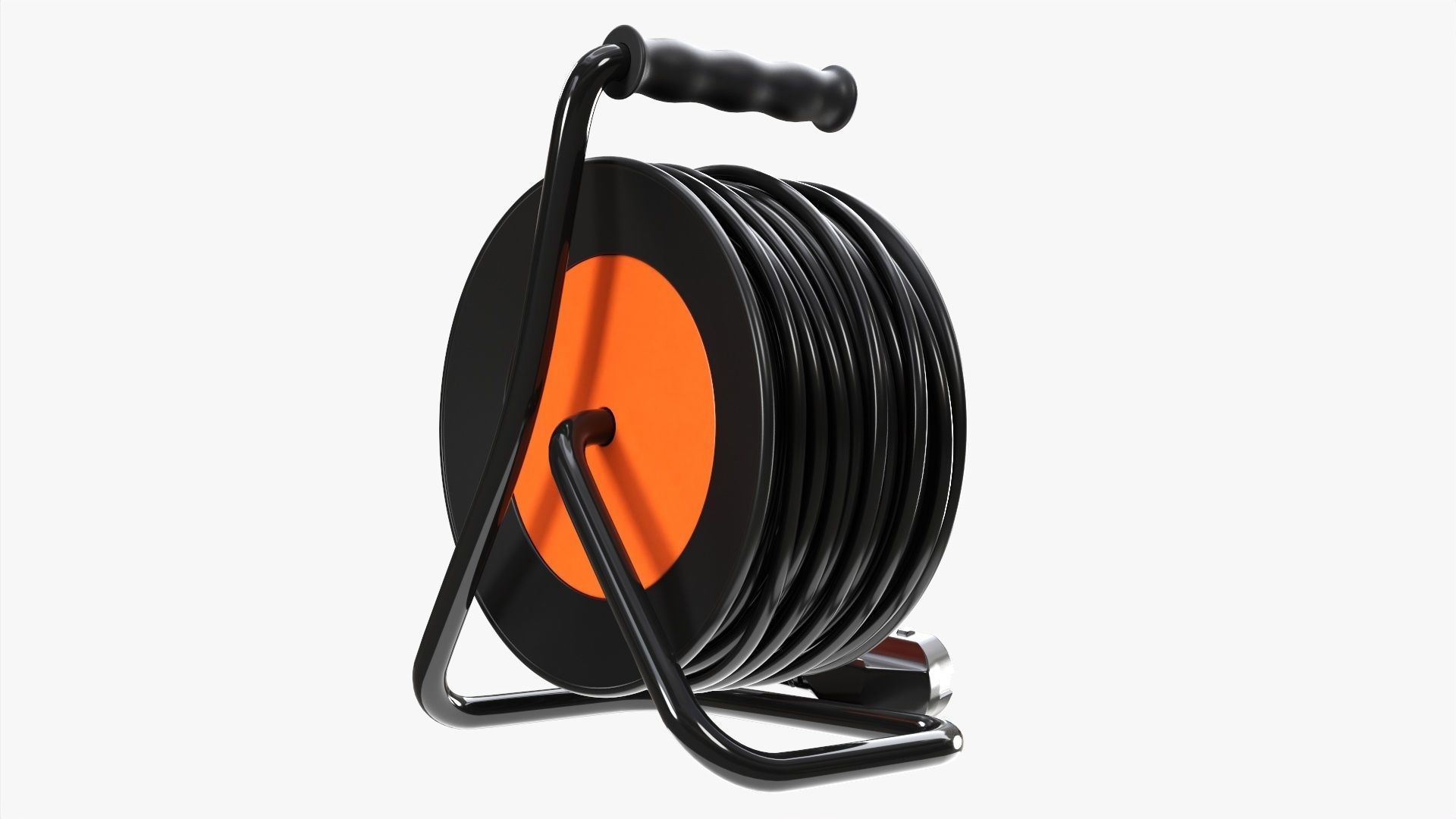 Extension cord reel with sockets 01 3D model_1