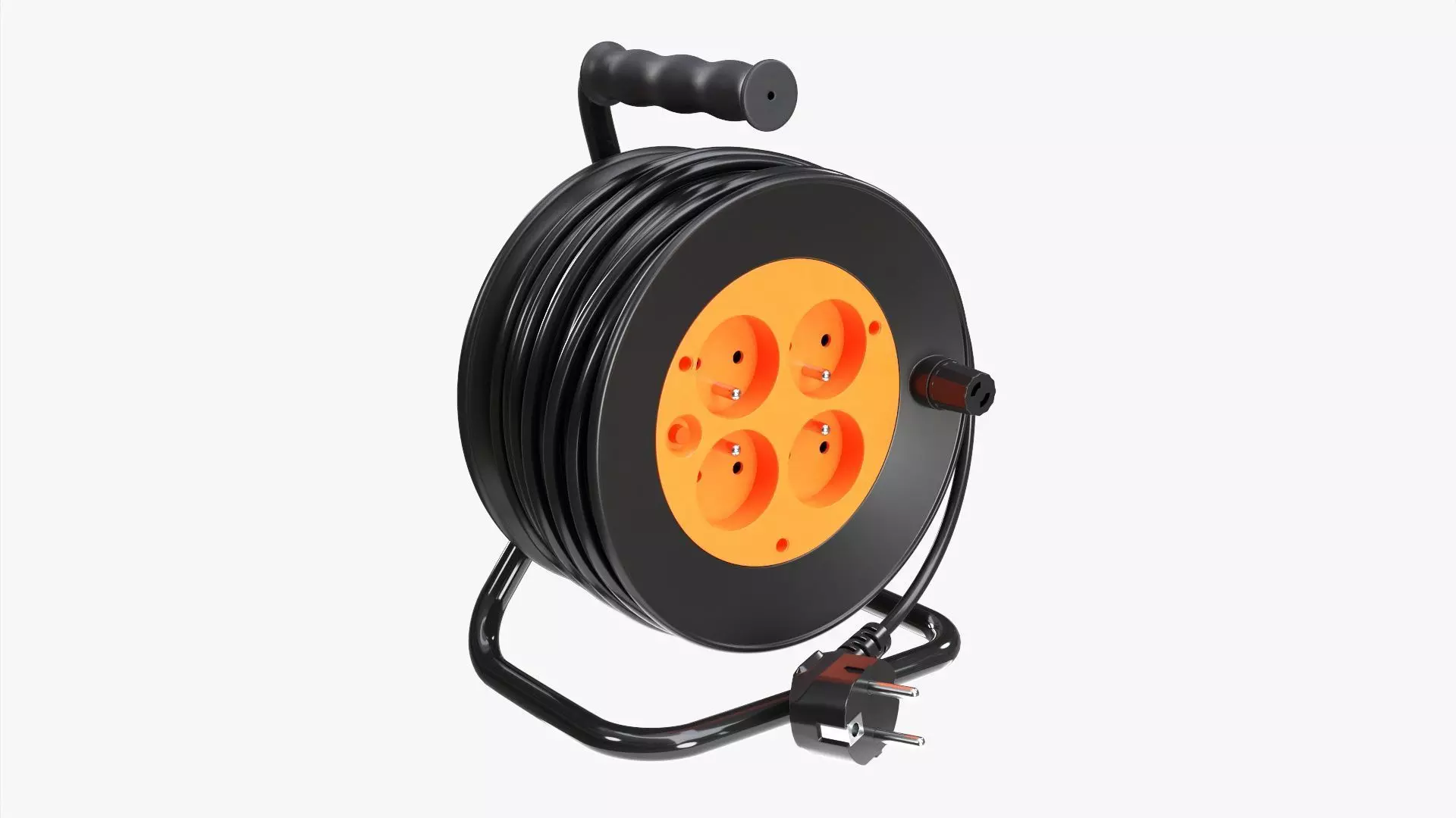 Extension cord reel with sockets 01 3D model_0