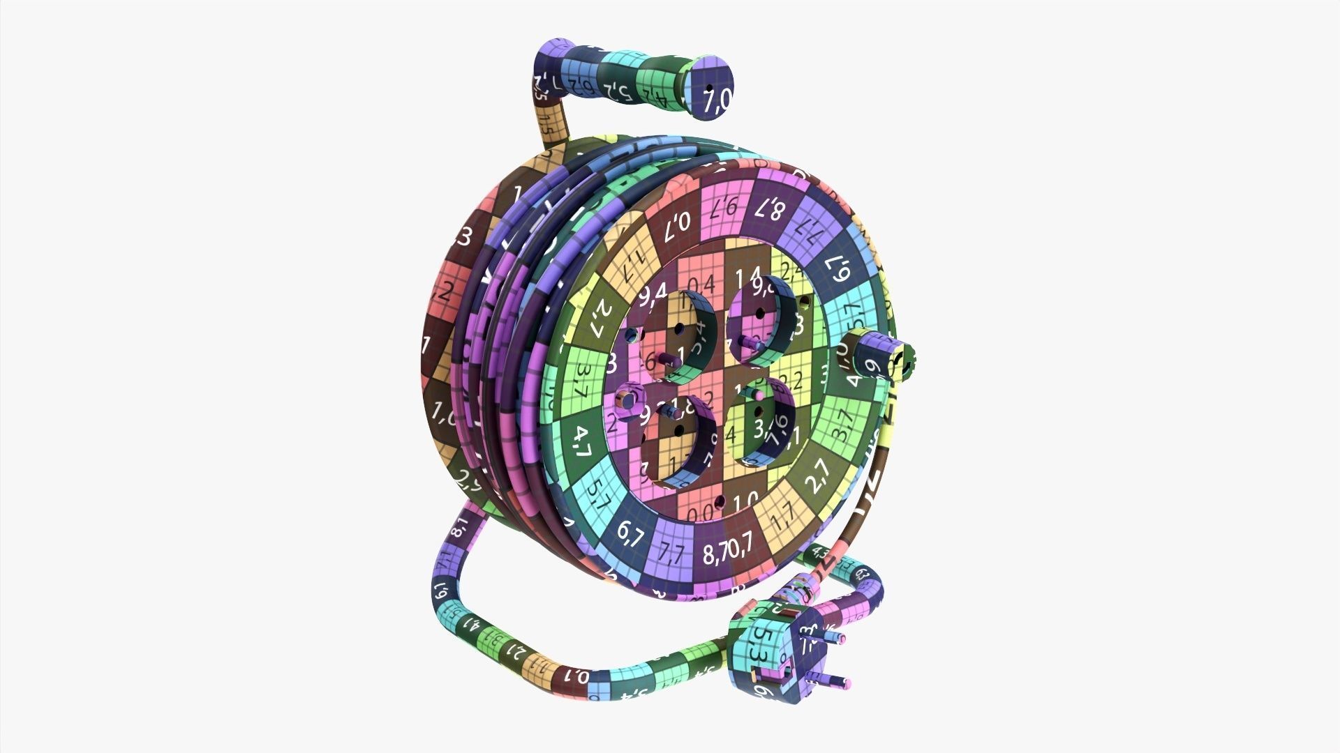 Extension cord reel with sockets 01 3D model_6