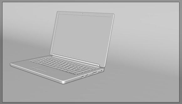 Laptop Low-poly 3D model_9