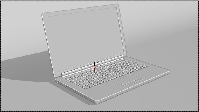 Laptop Low-poly 3D model_1