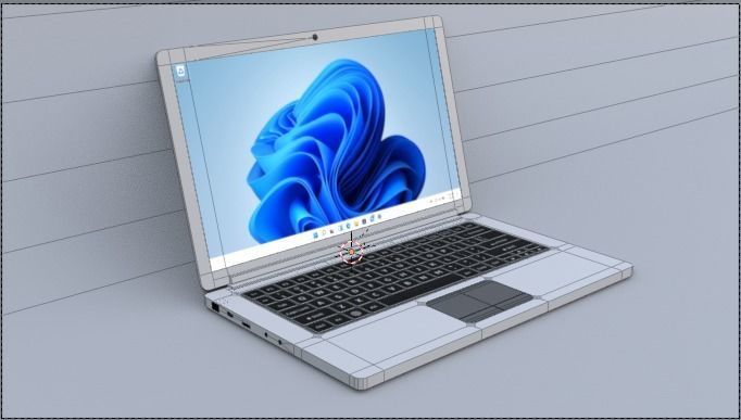 Laptop Low-poly 3D model_2