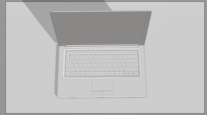 Laptop Low-poly 3D model_10