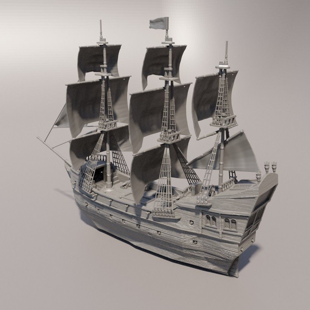 Pirate Ship Tabletop Terrain 28 mm 3D print model_6