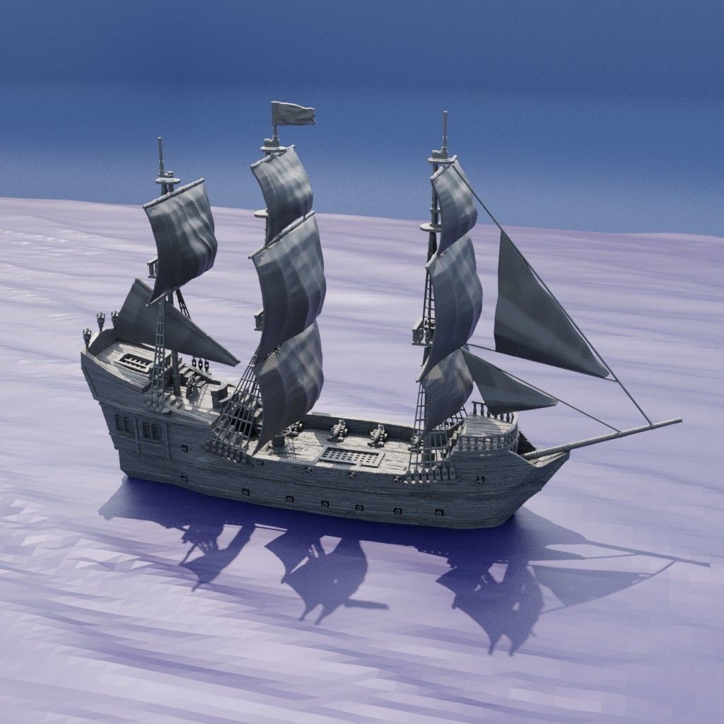Pirate Ship Tabletop Terrain 28 mm 3D print model_1
