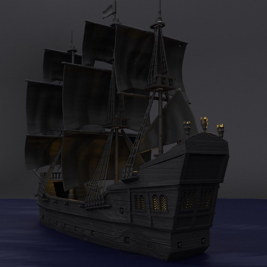 Pirate Ship Tabletop Terrain 28 mm 3D print model_5