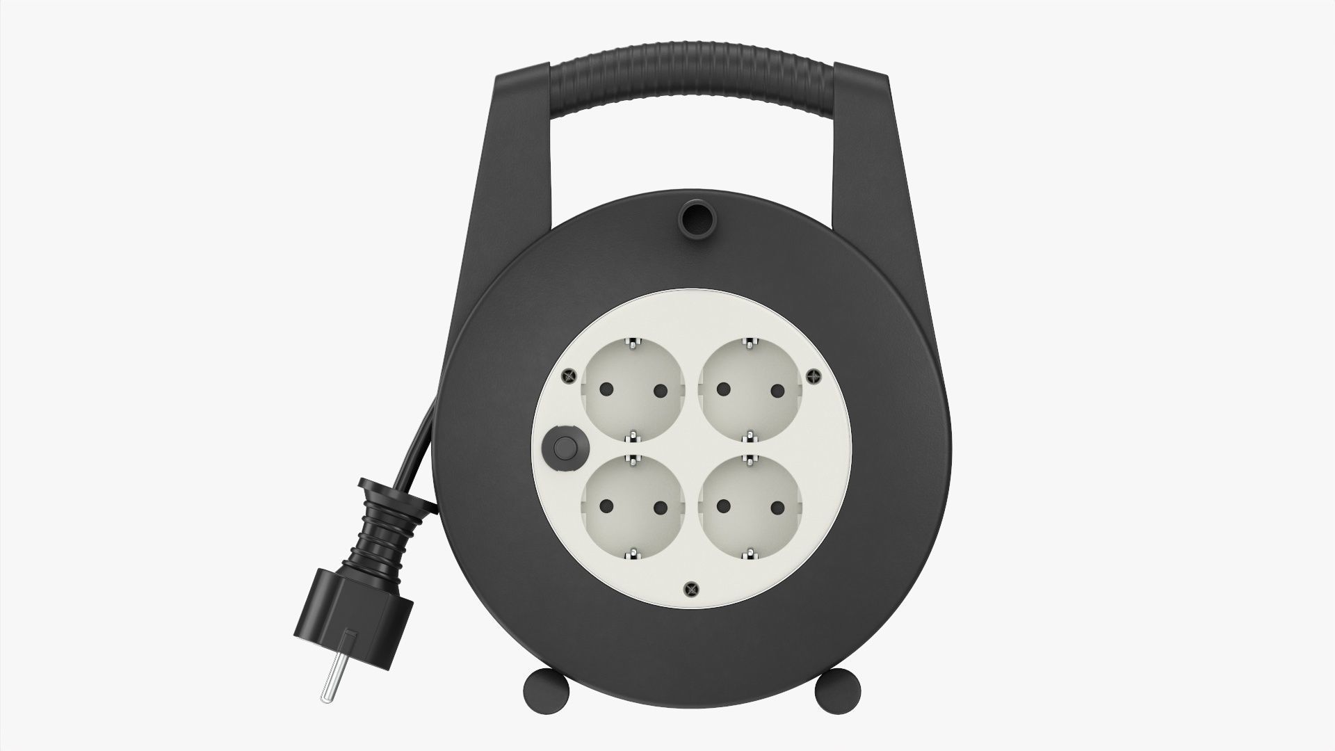 Extension cord reel with sockets 02 3D model_5