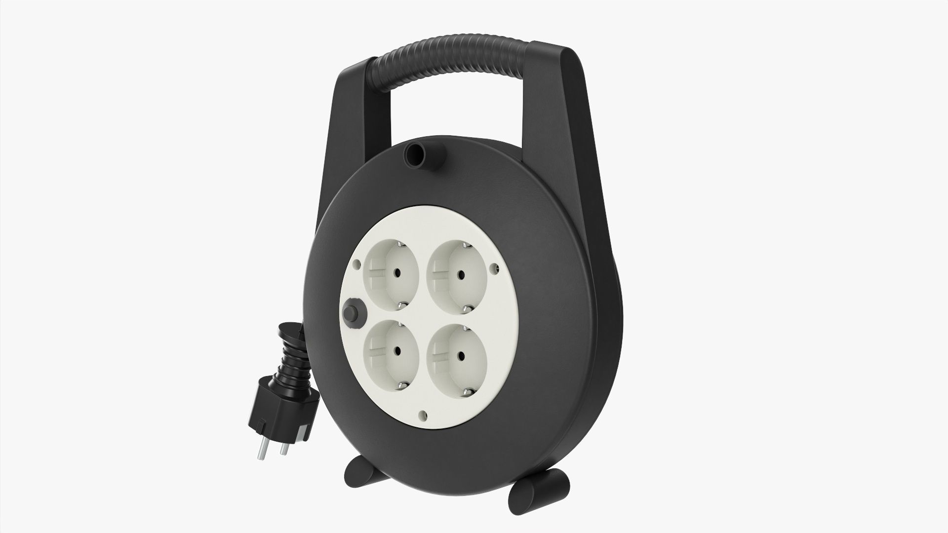 Extension cord reel with sockets 02 3D model_2