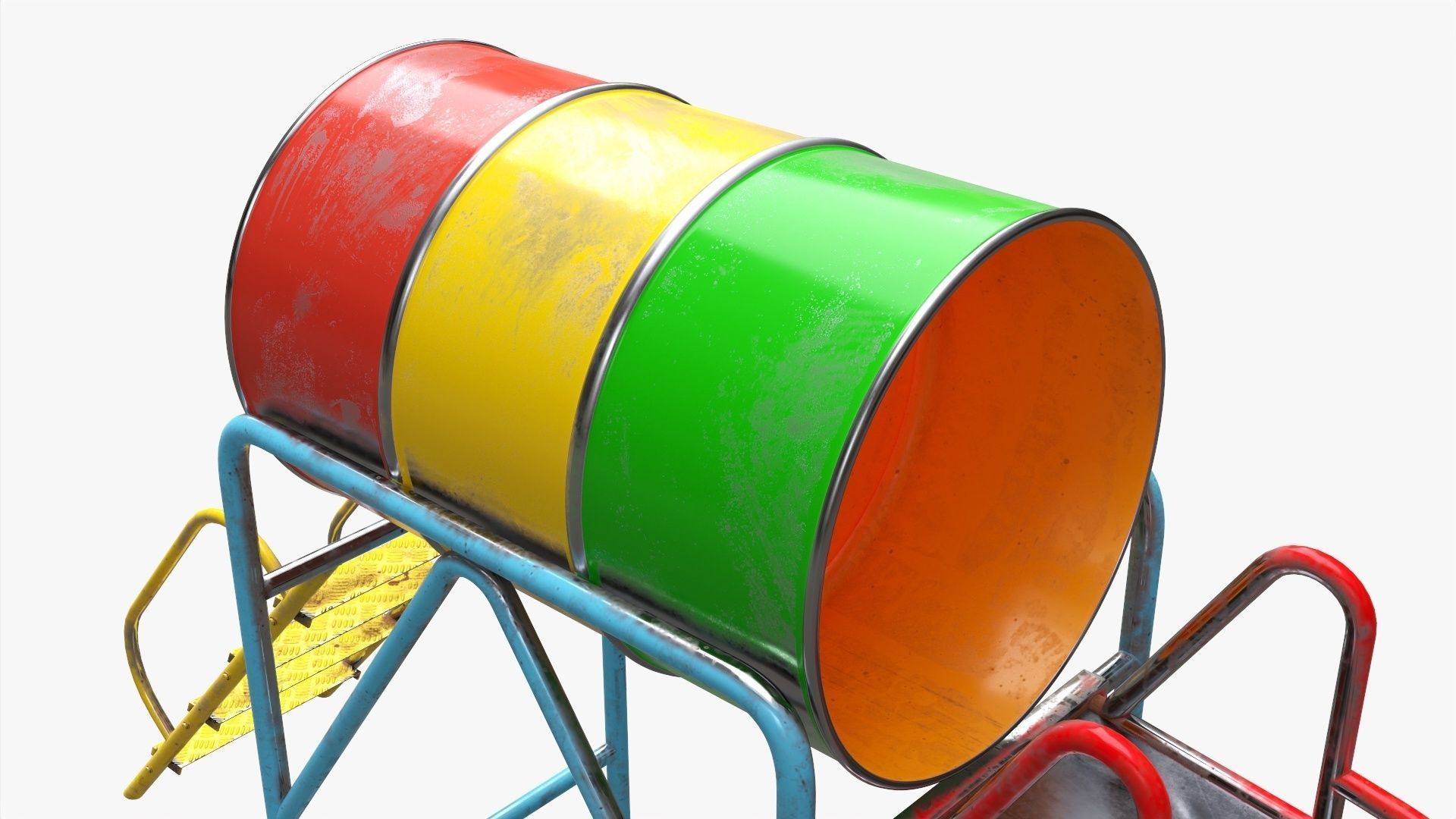 Playground barrel slide 02 3D model_1