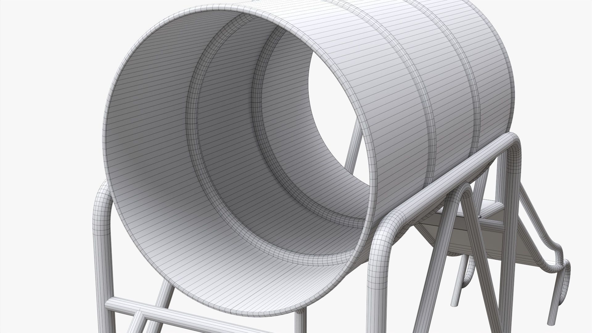Playground barrel slide 02 3D model_11