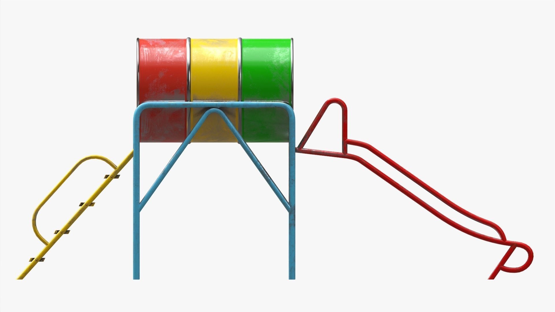 Playground barrel slide 02 3D model_7