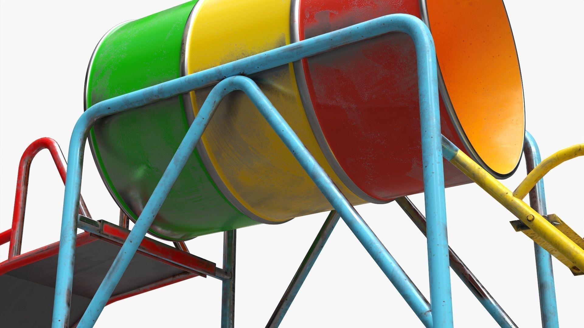 Playground barrel slide 02 3D model_4