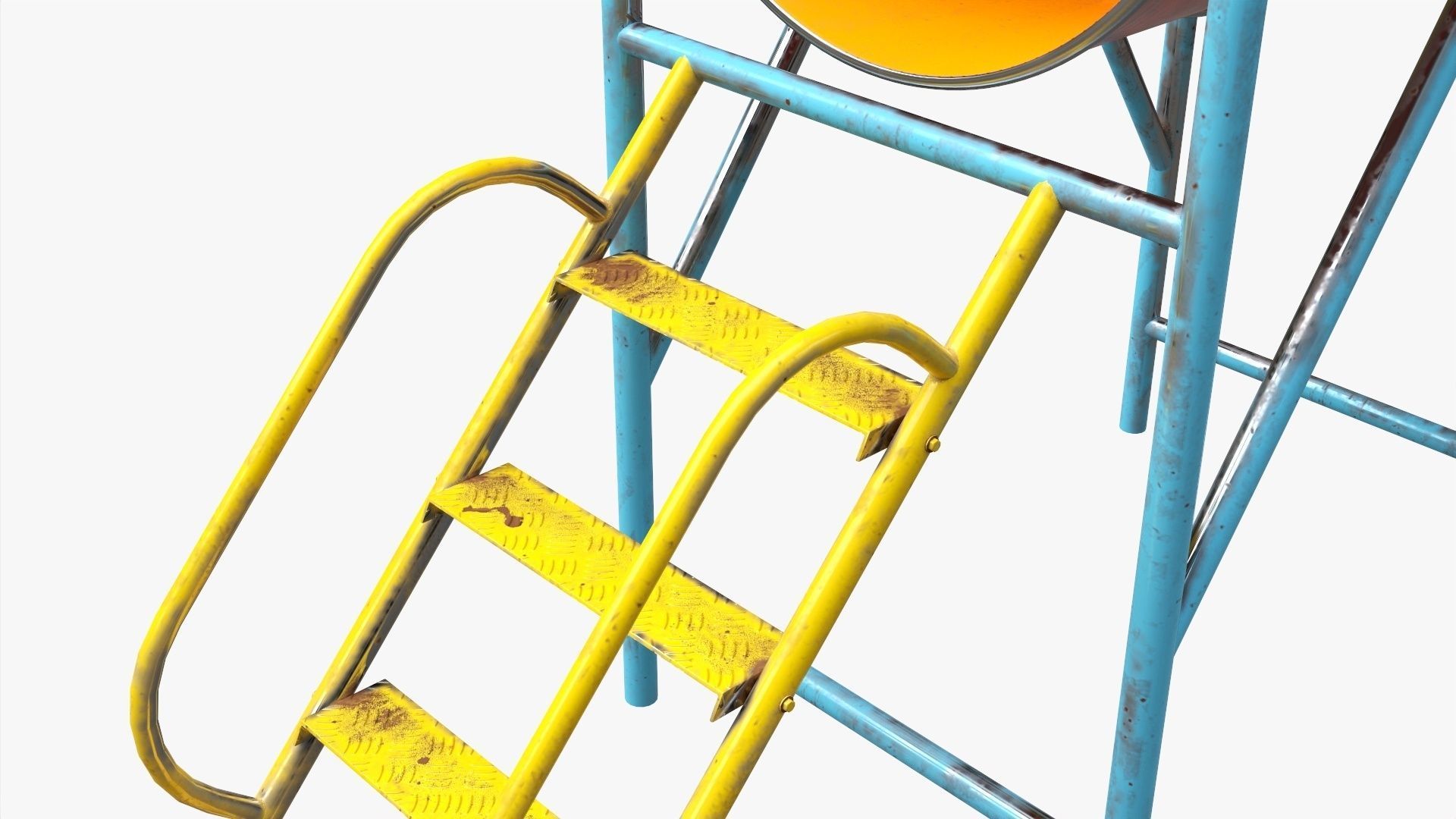 Playground barrel slide 02 3D model_2