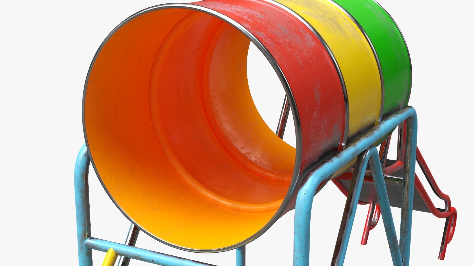 Playground barrel slide 02 3D model_3