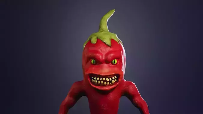 Pepper mutant monster Low-poly 3D model