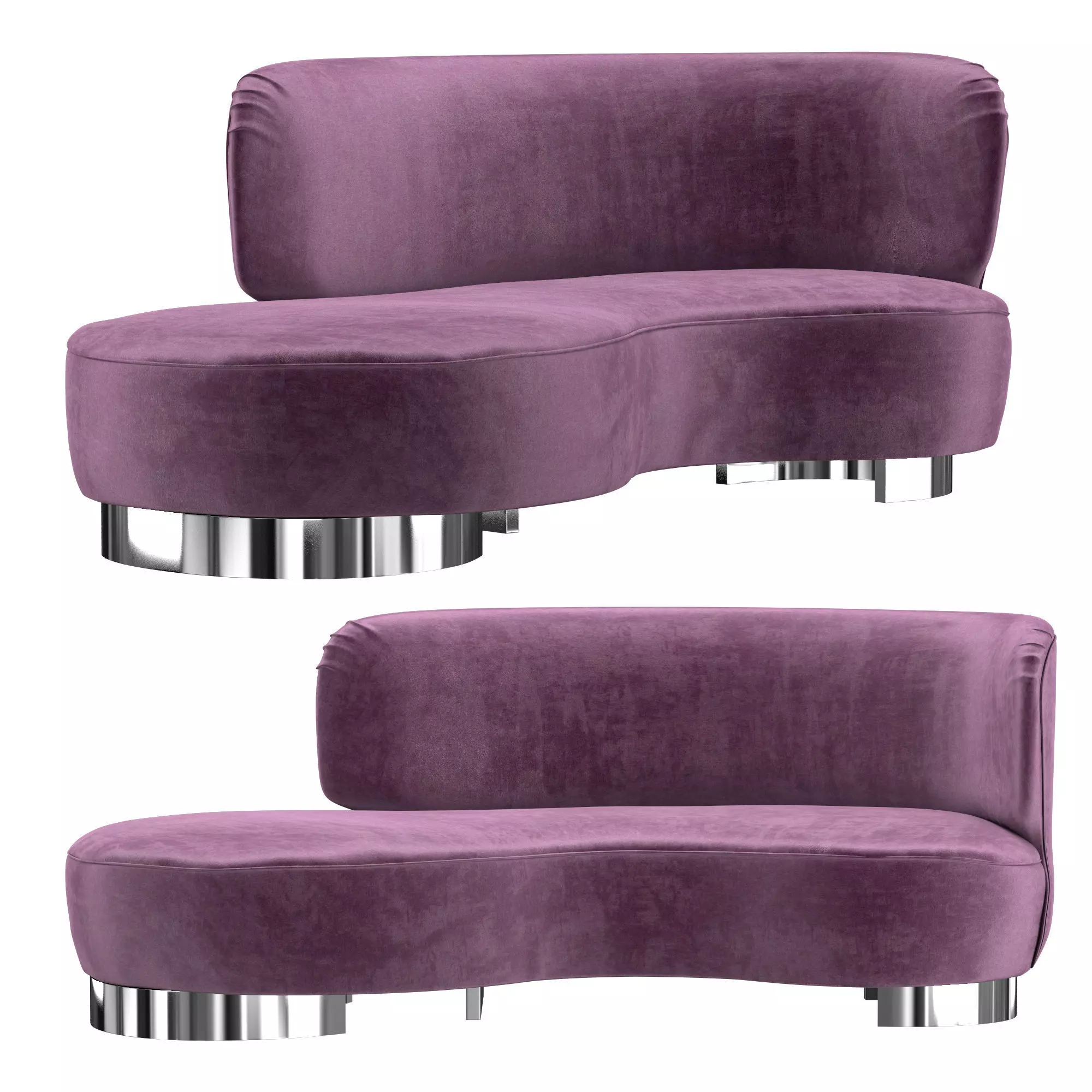 Vladimir Kagan Serpentine Sofa 3D model_0