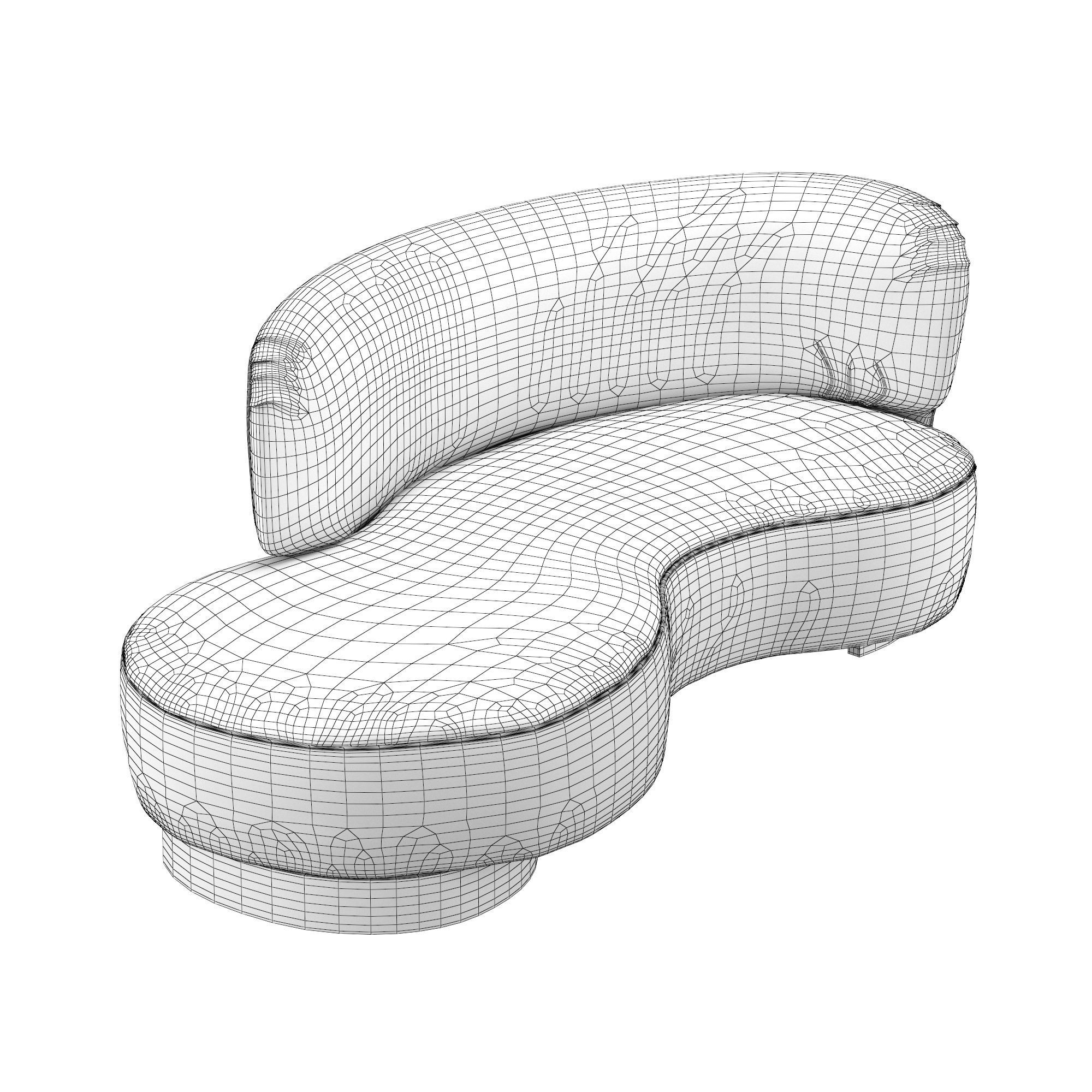 Vladimir Kagan Serpentine Sofa 3D model_6