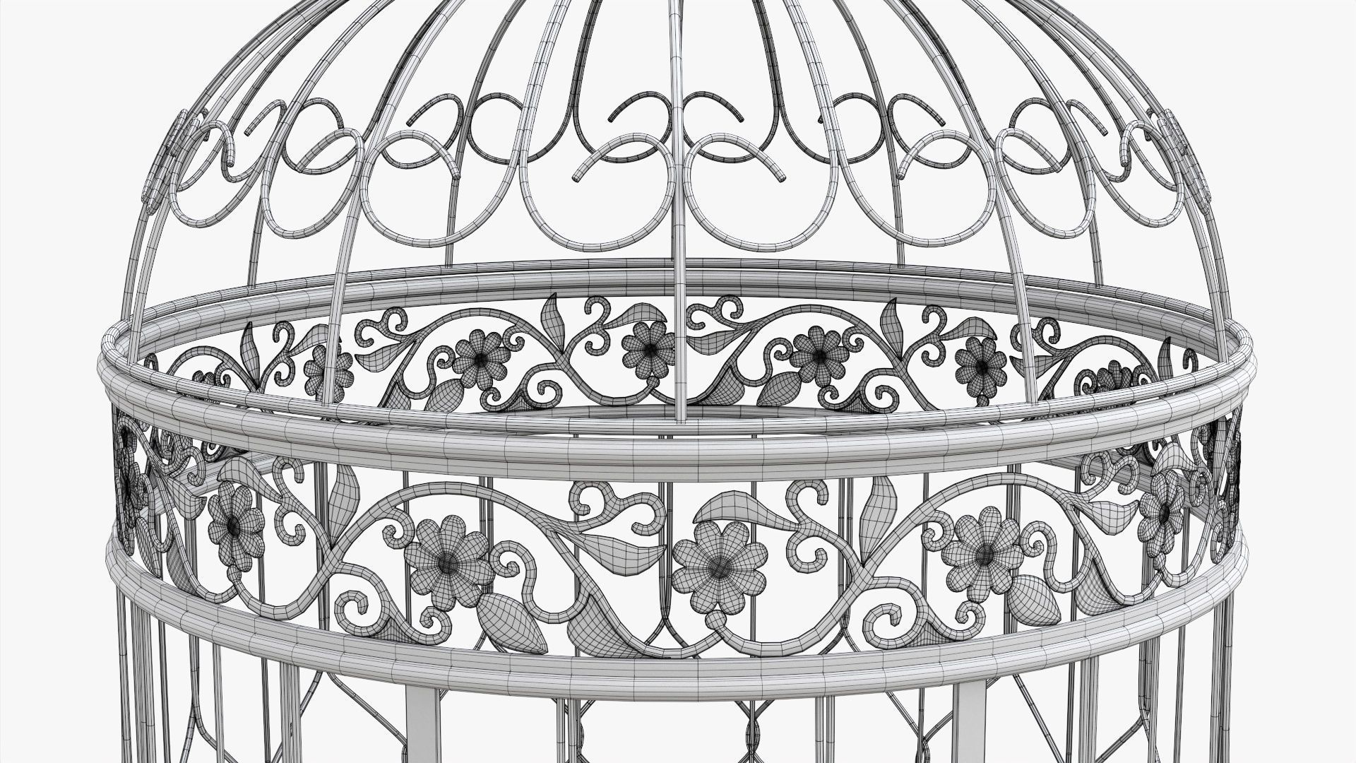 Bird Cage Victorian Style 3D model_12