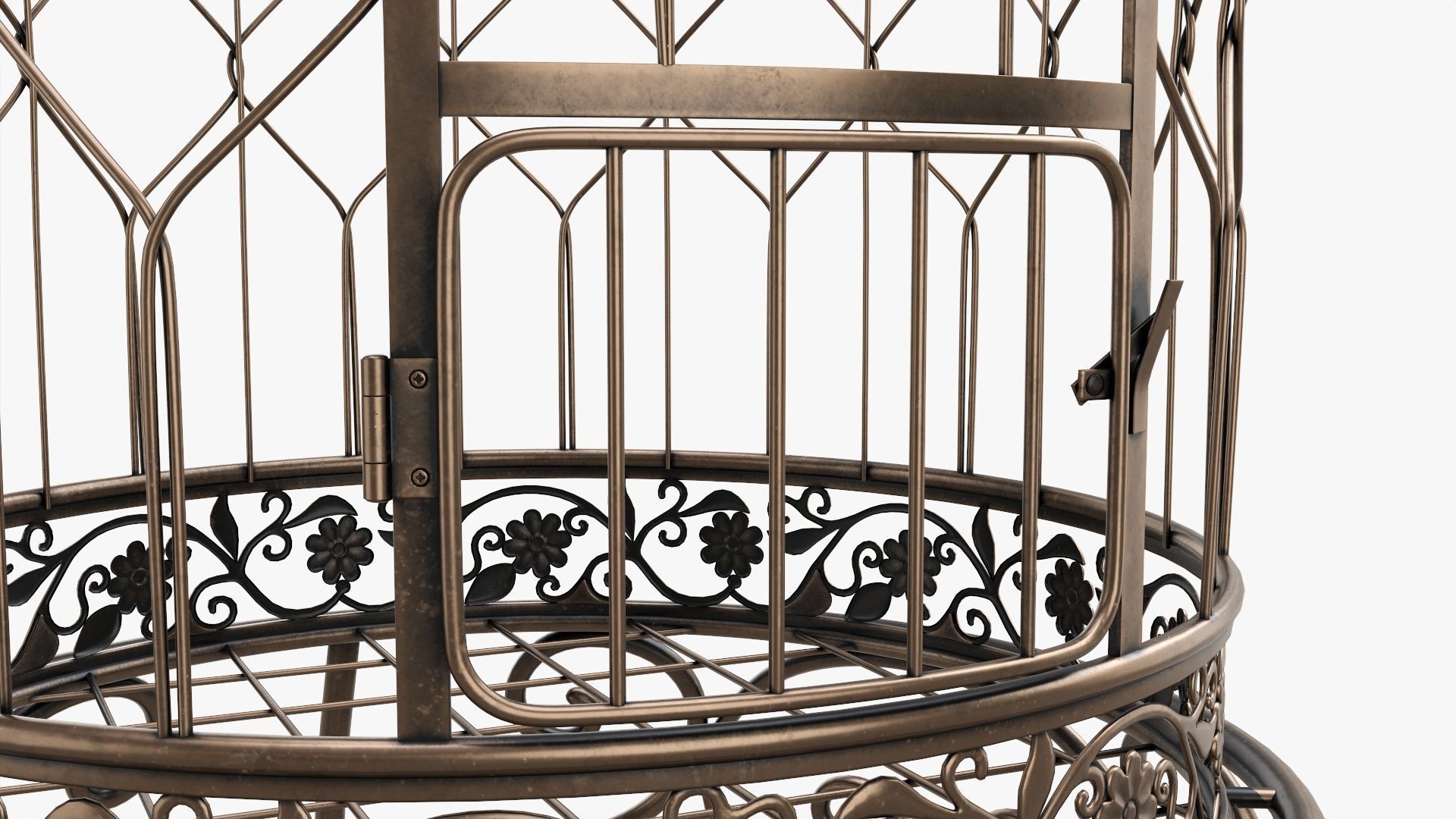 Bird Cage with stand Victorian Style  3D model_2