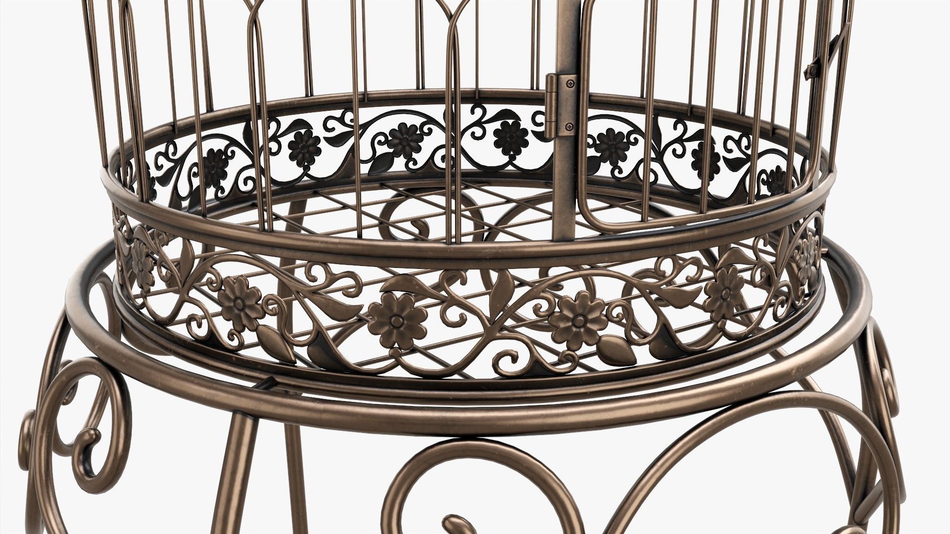 Bird Cage with stand Victorian Style  3D model_1