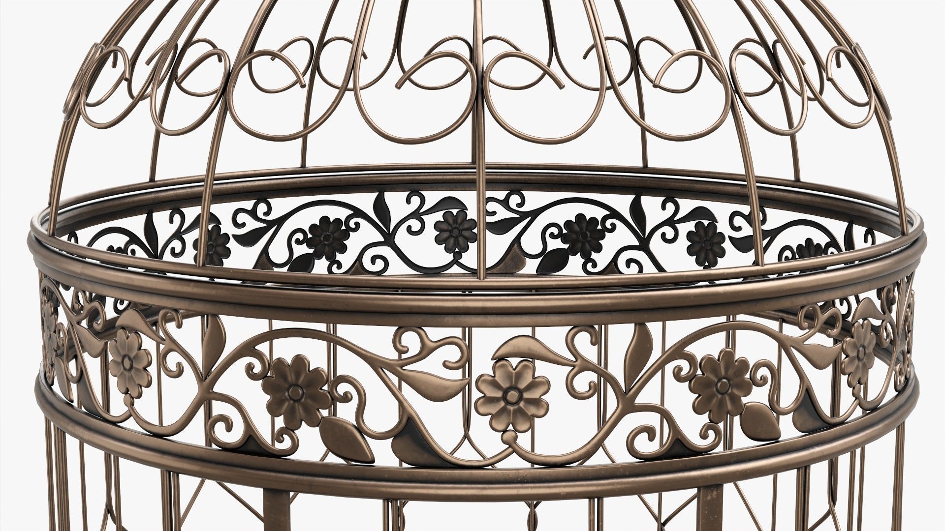 Bird Cage with stand Victorian Style  3D model_4