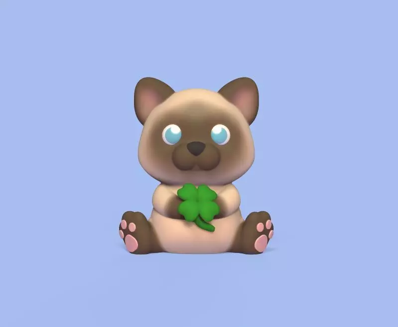 Siamense Cat Clover 3D print model