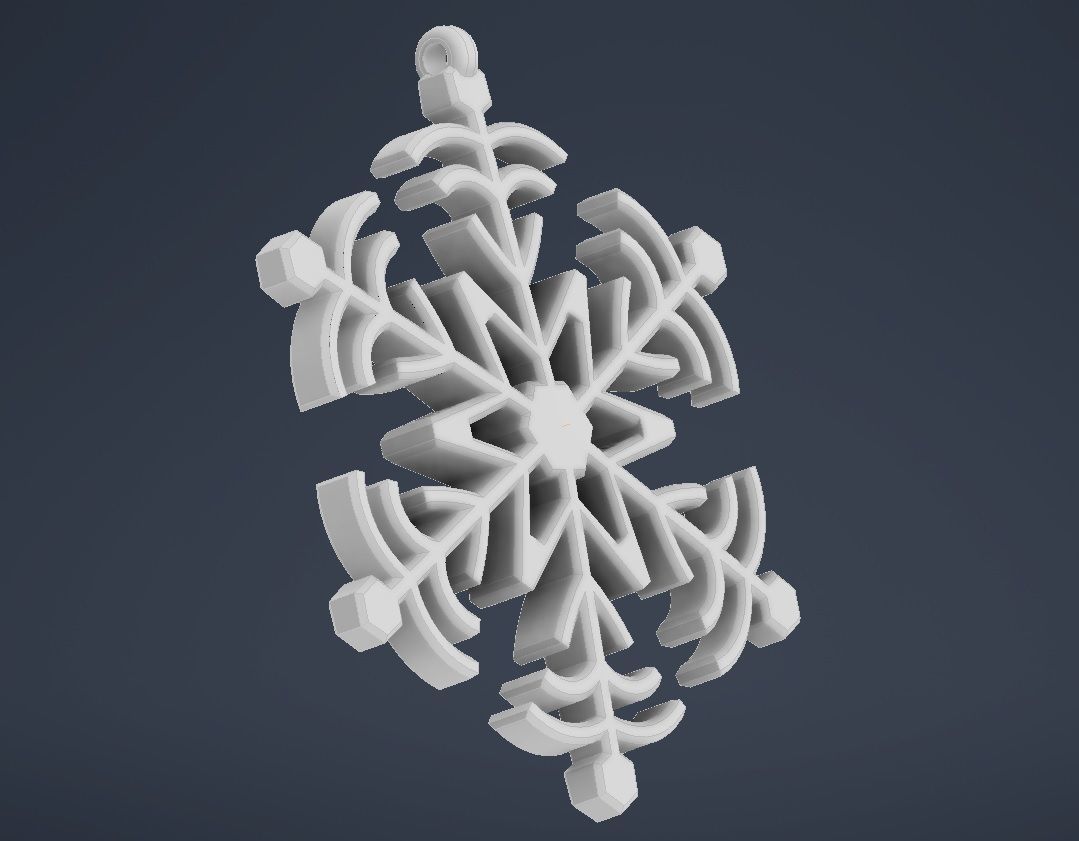 Snowflake 06 3D print model_12