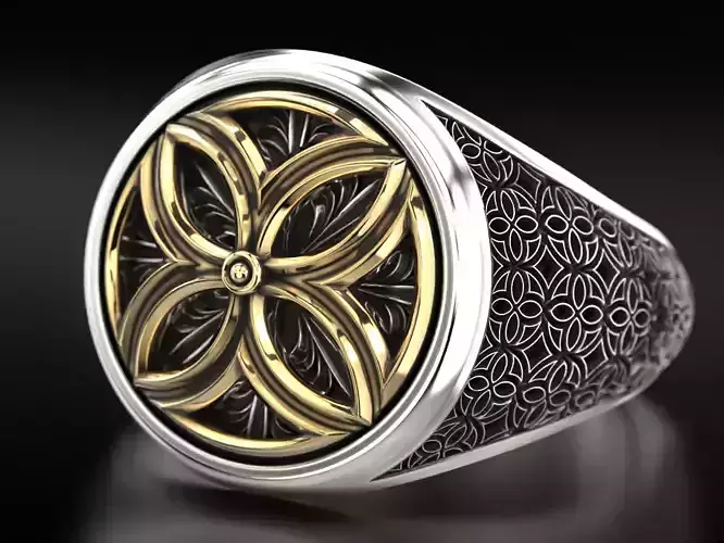 Ring in flower of life patterns 697