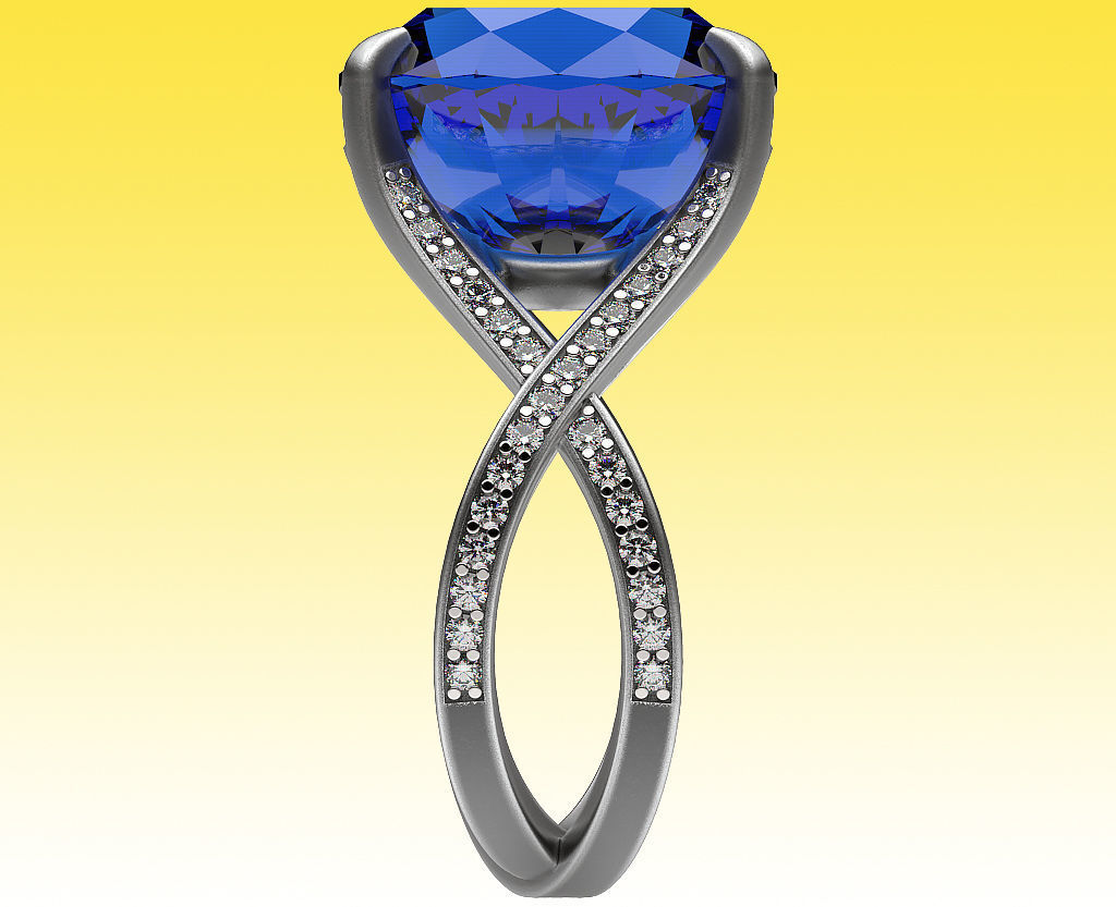 Ring Blue Oval 3D print model_6