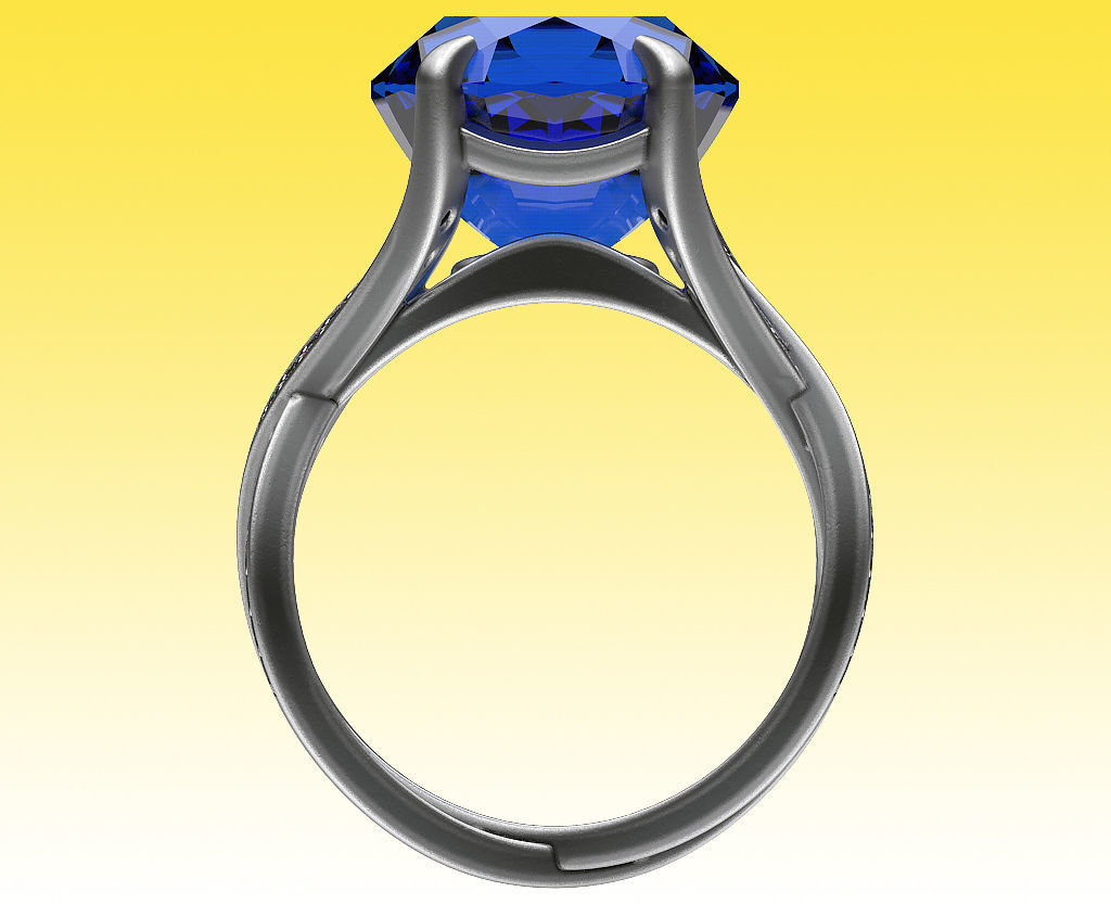 Ring Blue Oval 3D print model_5