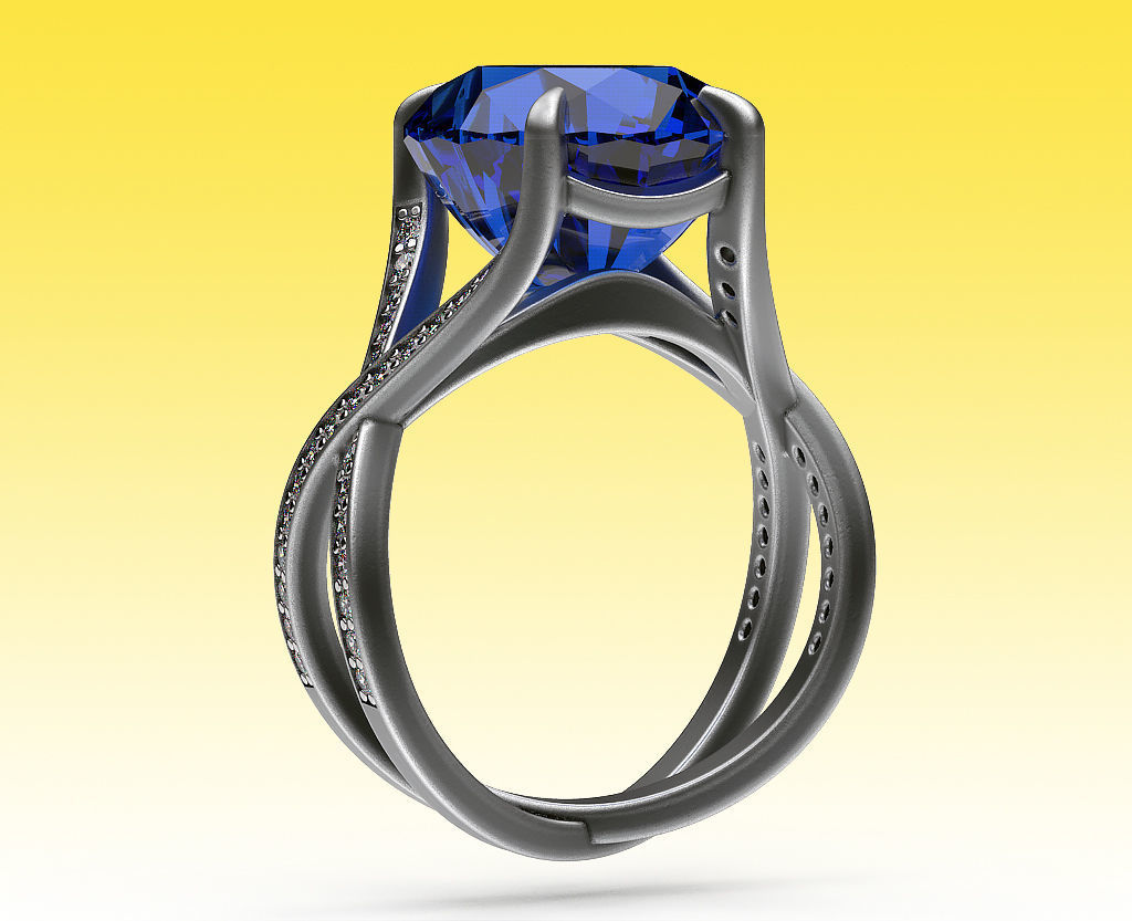 Ring Blue Oval 3D print model_3