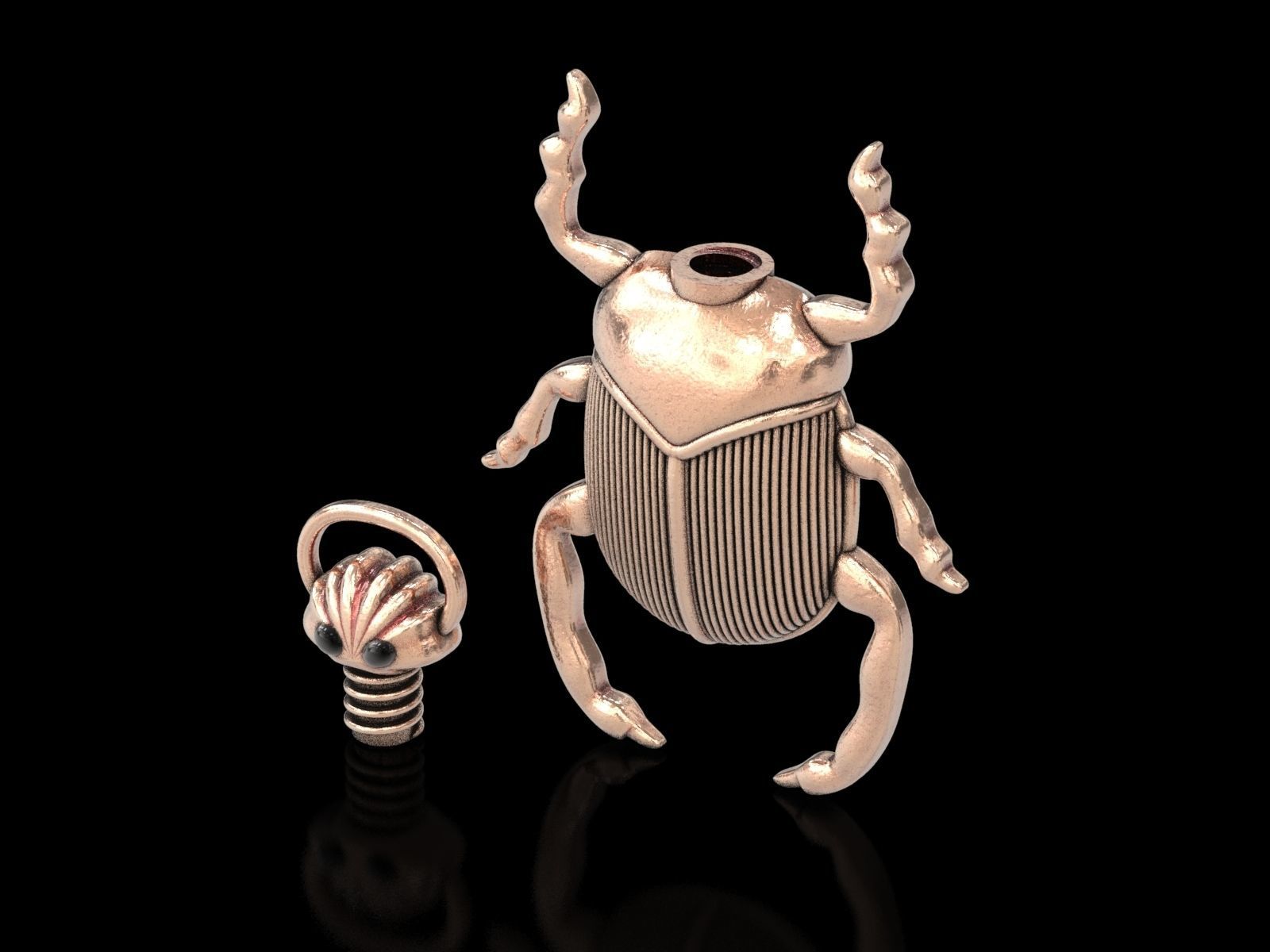 The Scarab Beetle Perfume Bottle Pendant 3D print model_6