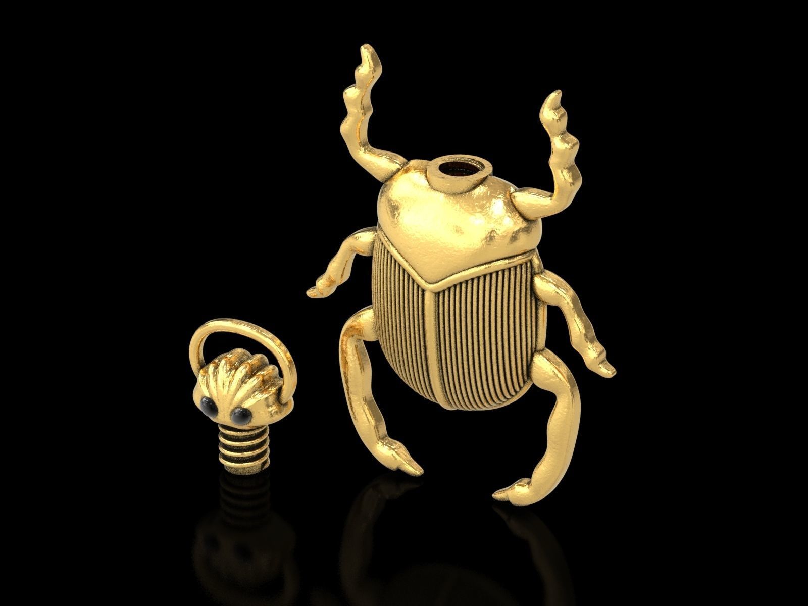 The Scarab Beetle Perfume Bottle Pendant 3D print model_19