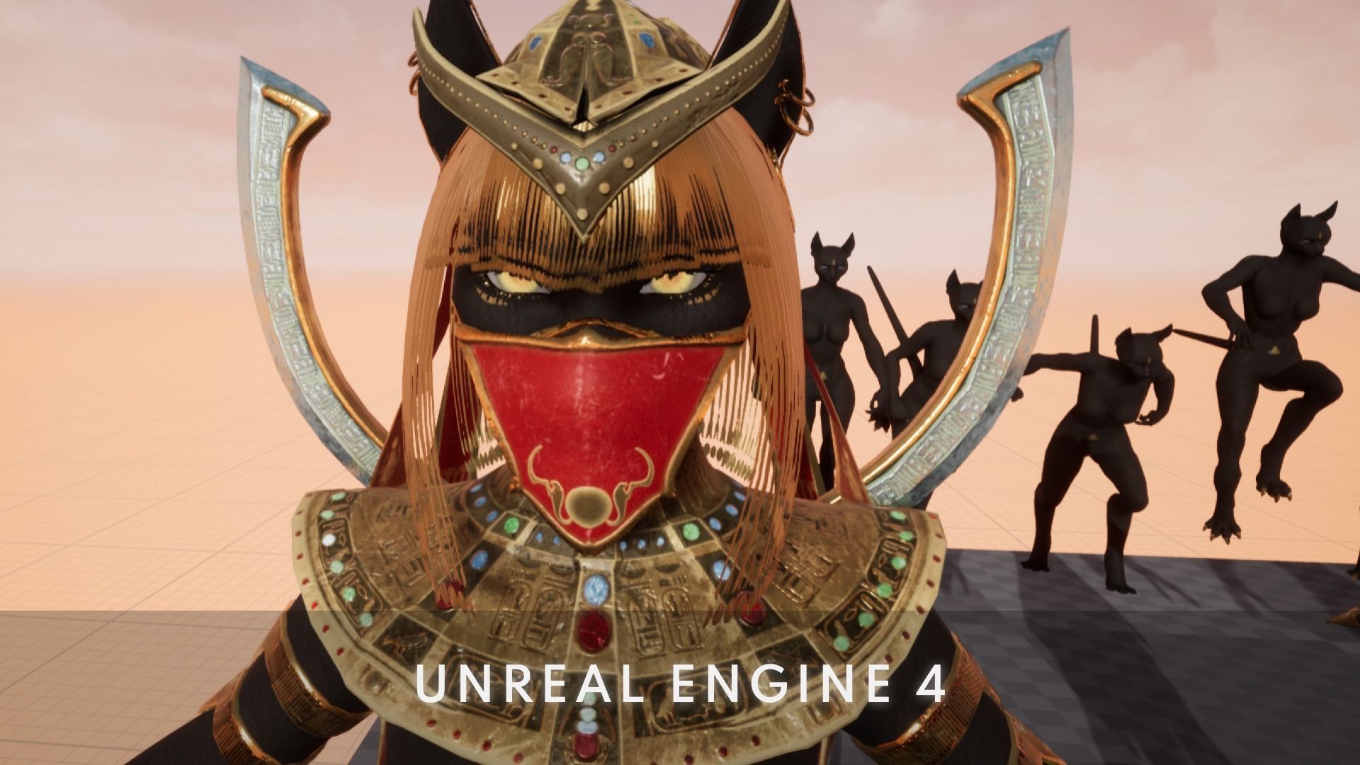 Bastet - Game Ready Egyptian Warrior Low-poly 3D model_14