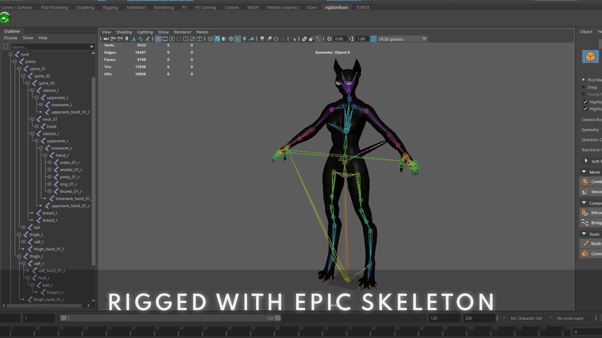 Bastet - Game Ready Egyptian Warrior Low-poly 3D model_12