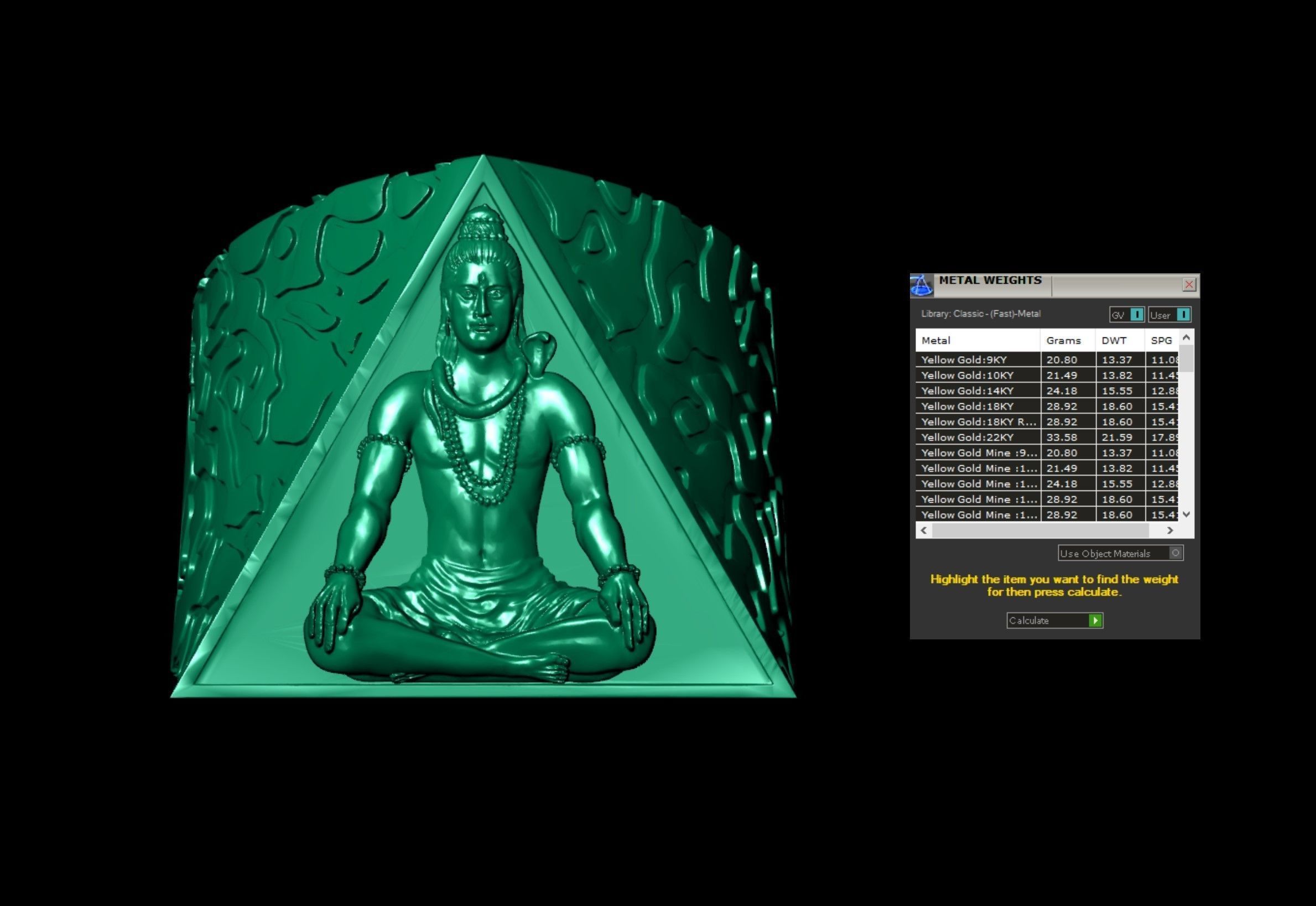 Antique Shiv Ji Ring  3D print model_2