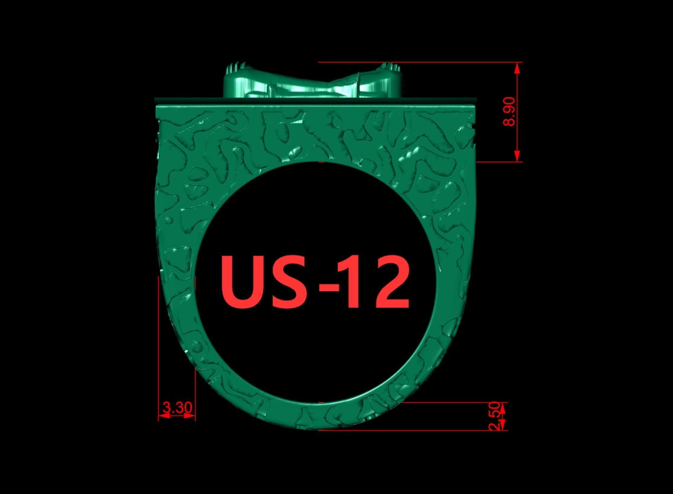 Antique Shiv Ji Ring  3D print model_5