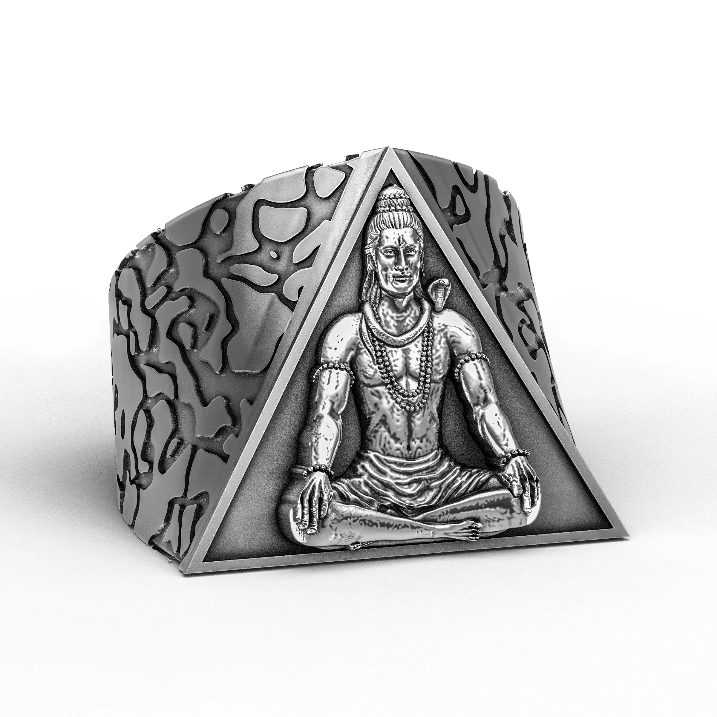 Antique Shiv Ji Ring  3D print model_0