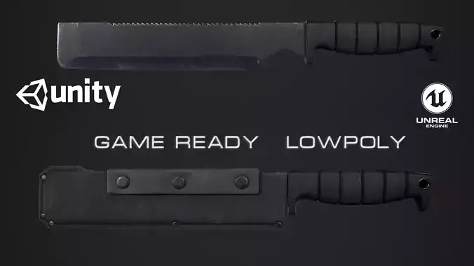 Machete knife on checkered table