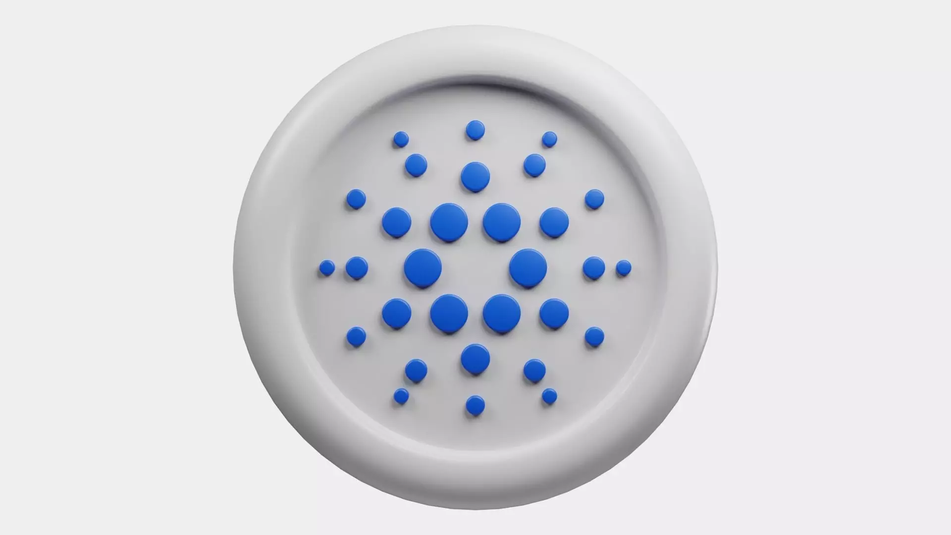 Cardano or ADA Silver Crypto Coin with cartoon style 3D model_0