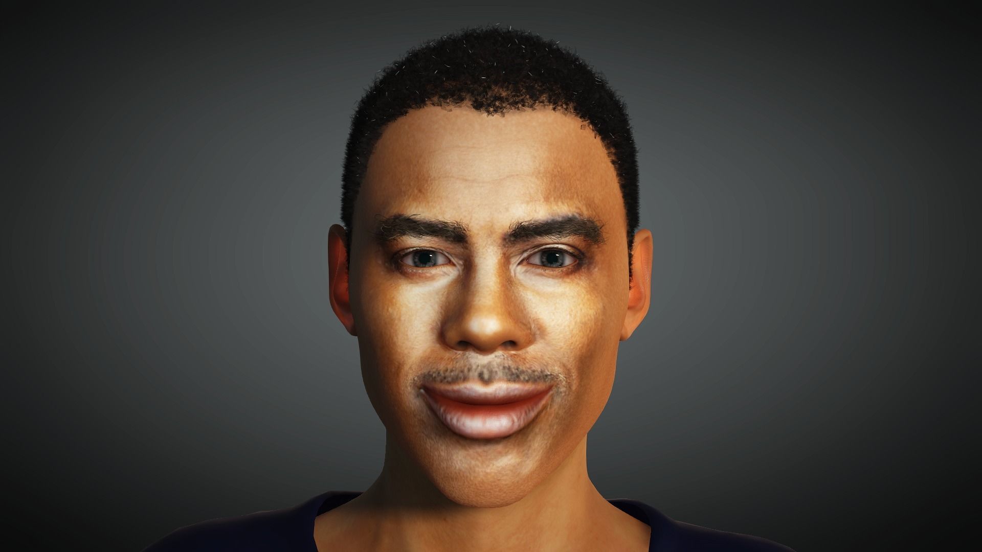 Chris Rock 3D Rigged model ready for animation Low-poly 3D model_3