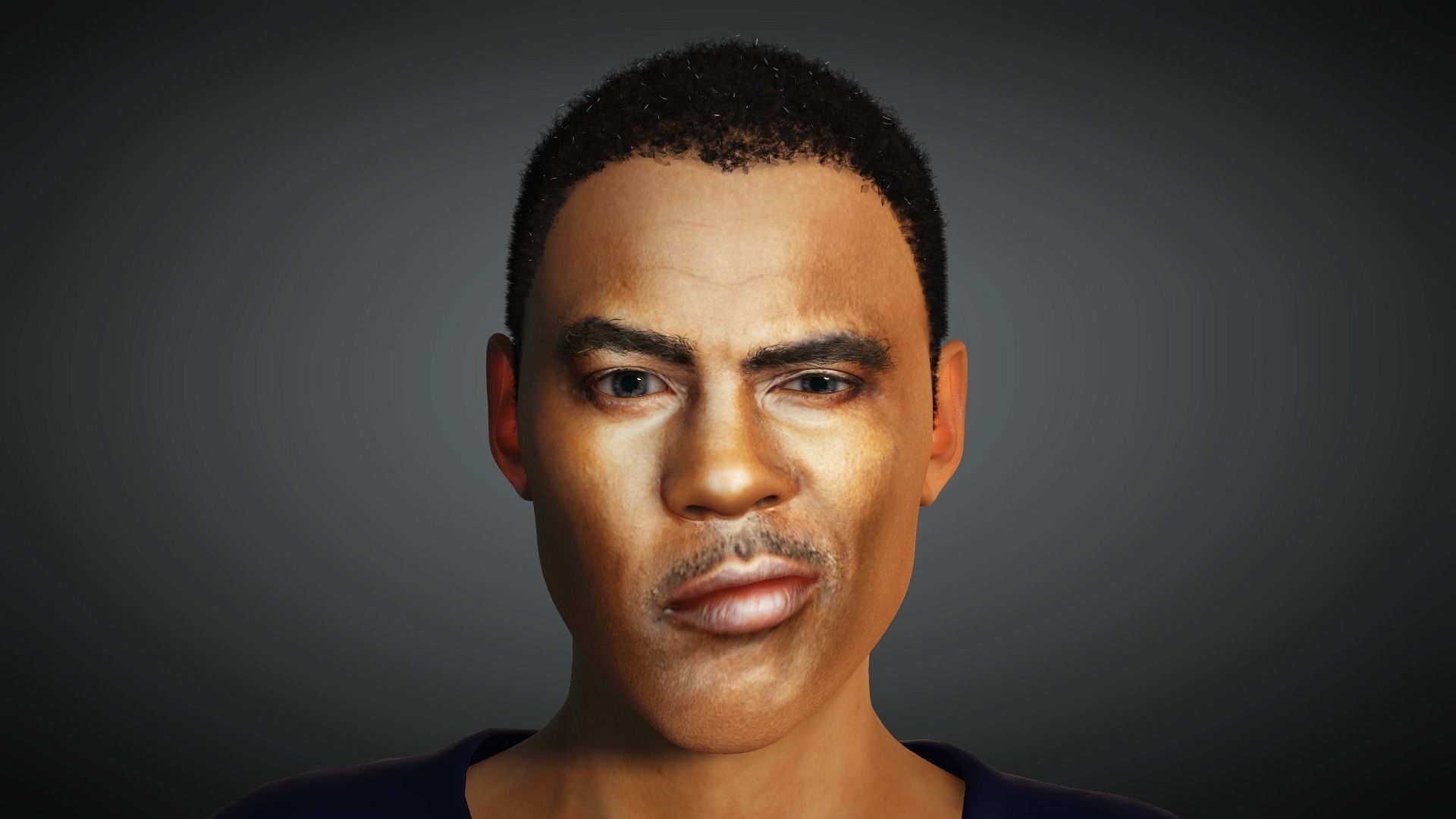 Chris Rock 3D Rigged model ready for animation Low-poly 3D model_7