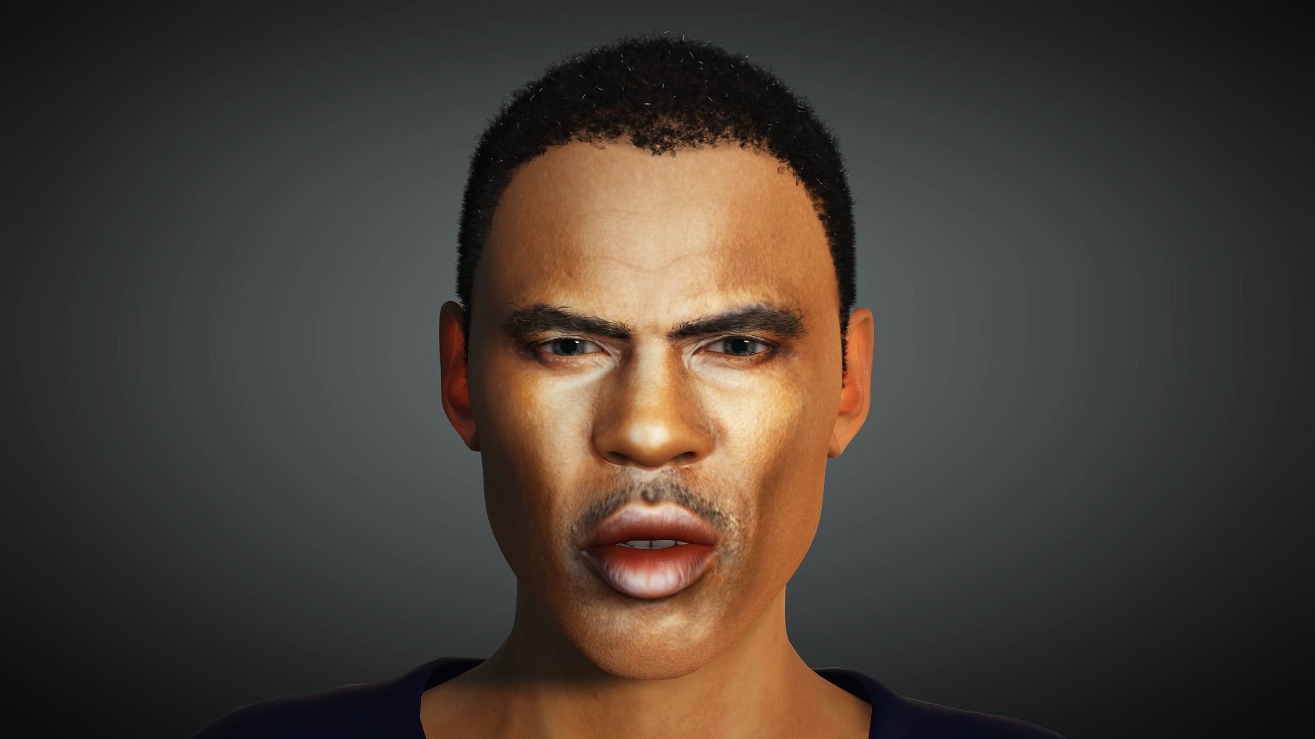 Chris Rock 3D Rigged model ready for animation Low-poly 3D model_15