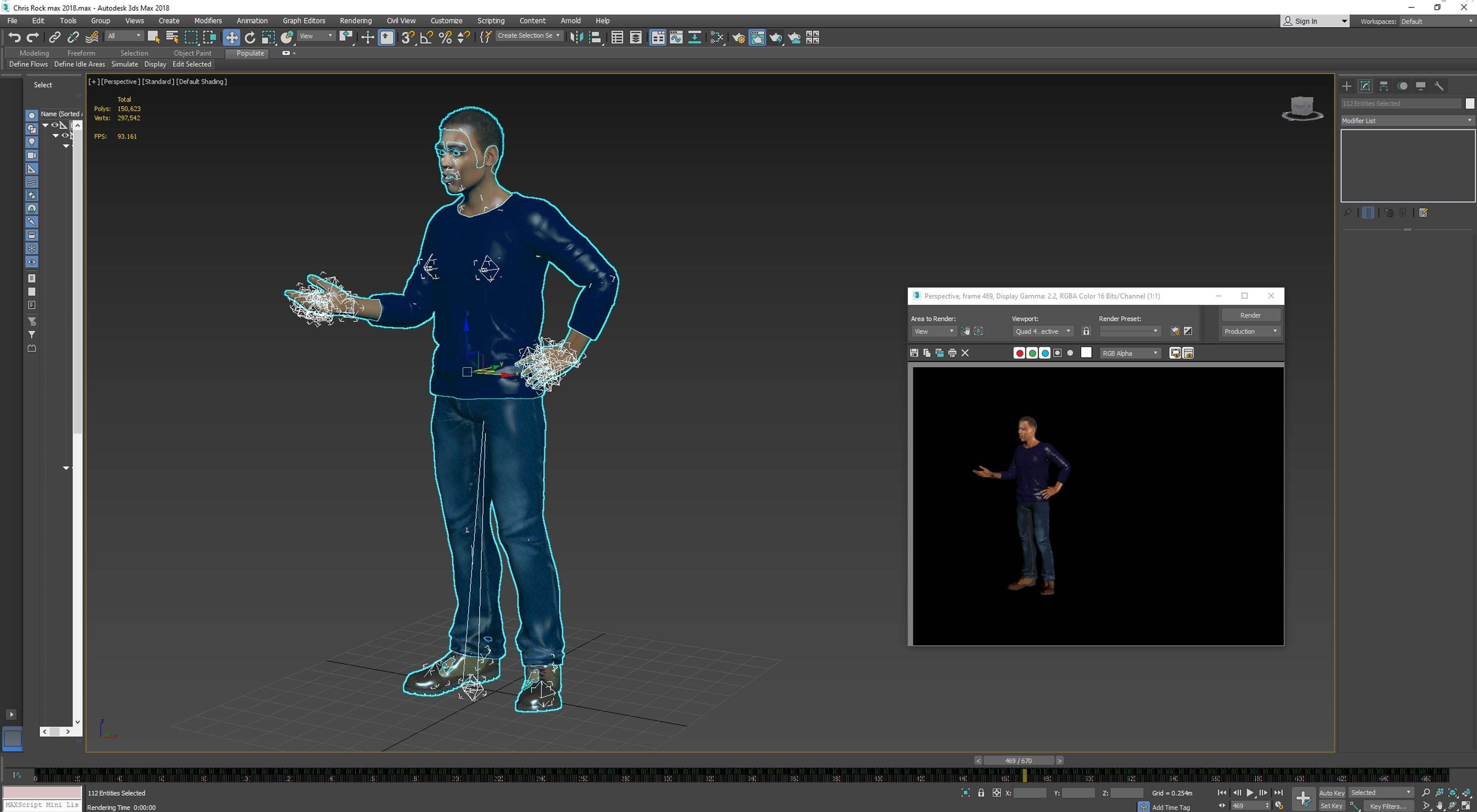 Chris Rock 3D Rigged model ready for animation Low-poly 3D model_16