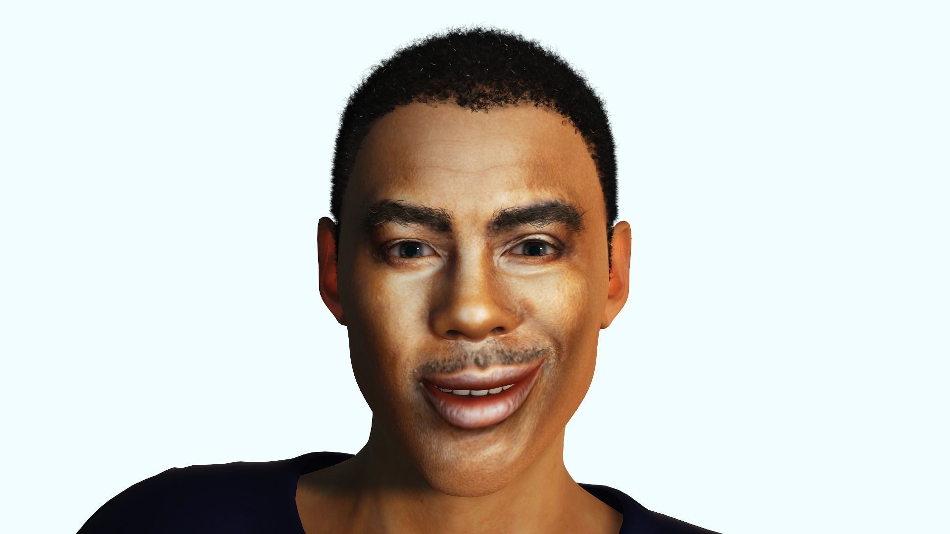 Chris Rock 3D Rigged model ready for animation Low-poly 3D model_2