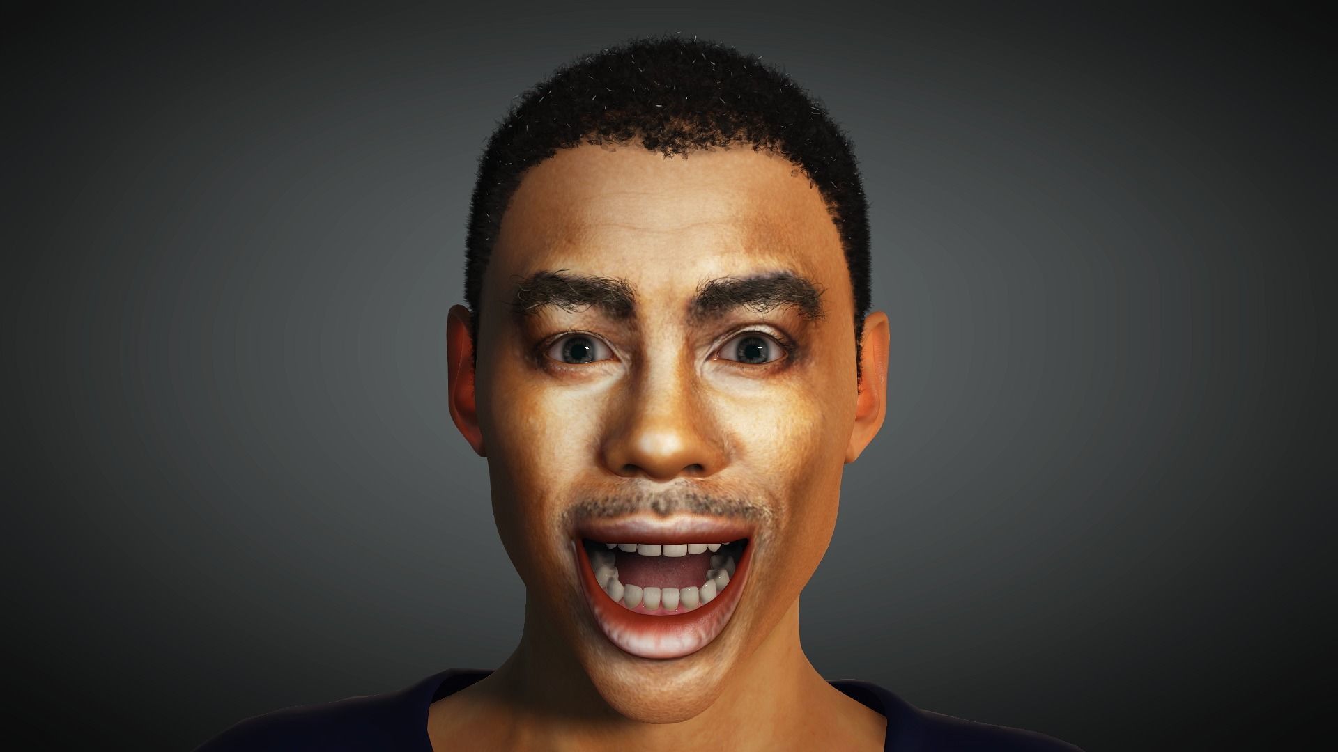 Chris Rock 3D Rigged model ready for animation Low-poly 3D model_5