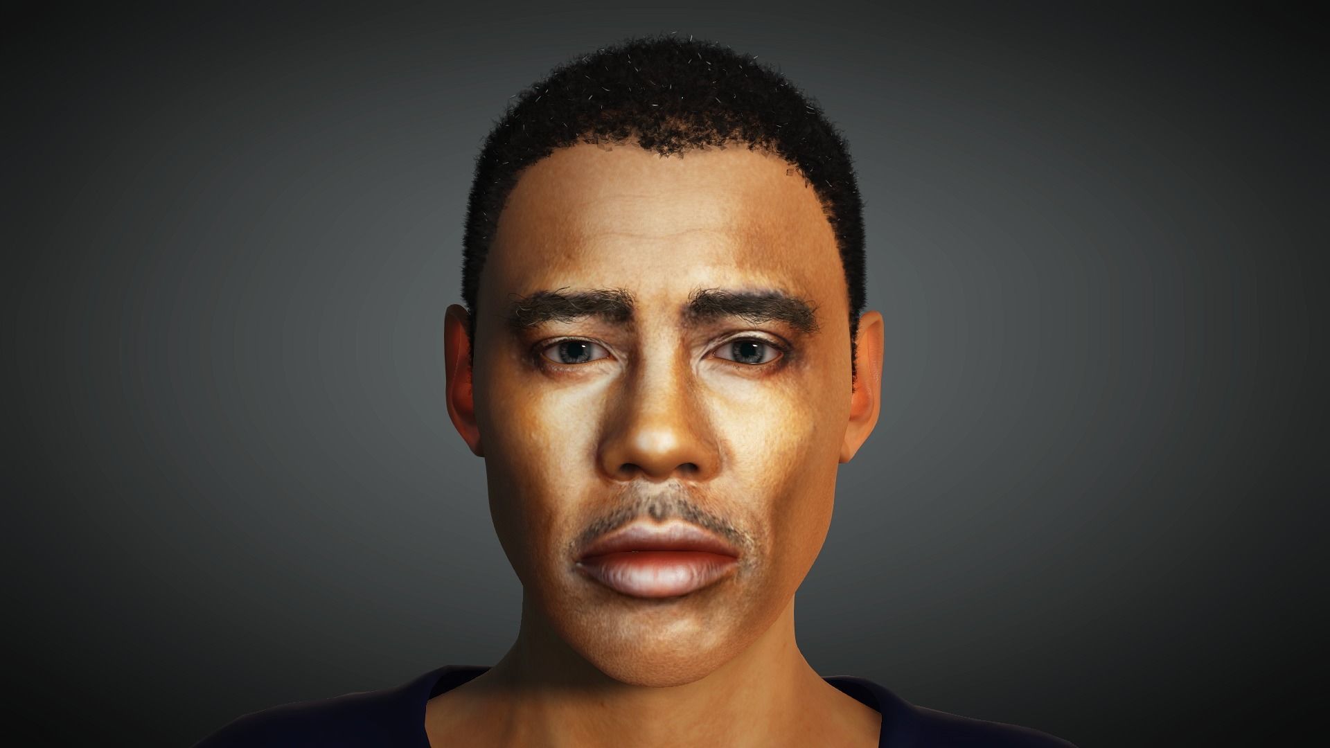 Chris Rock 3D Rigged model ready for animation Low-poly 3D model_6