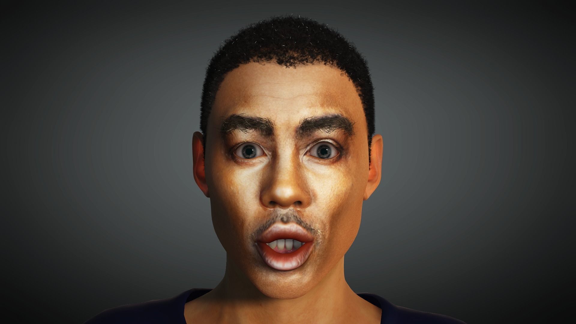 Chris Rock 3D Rigged model ready for animation Low-poly 3D model_19