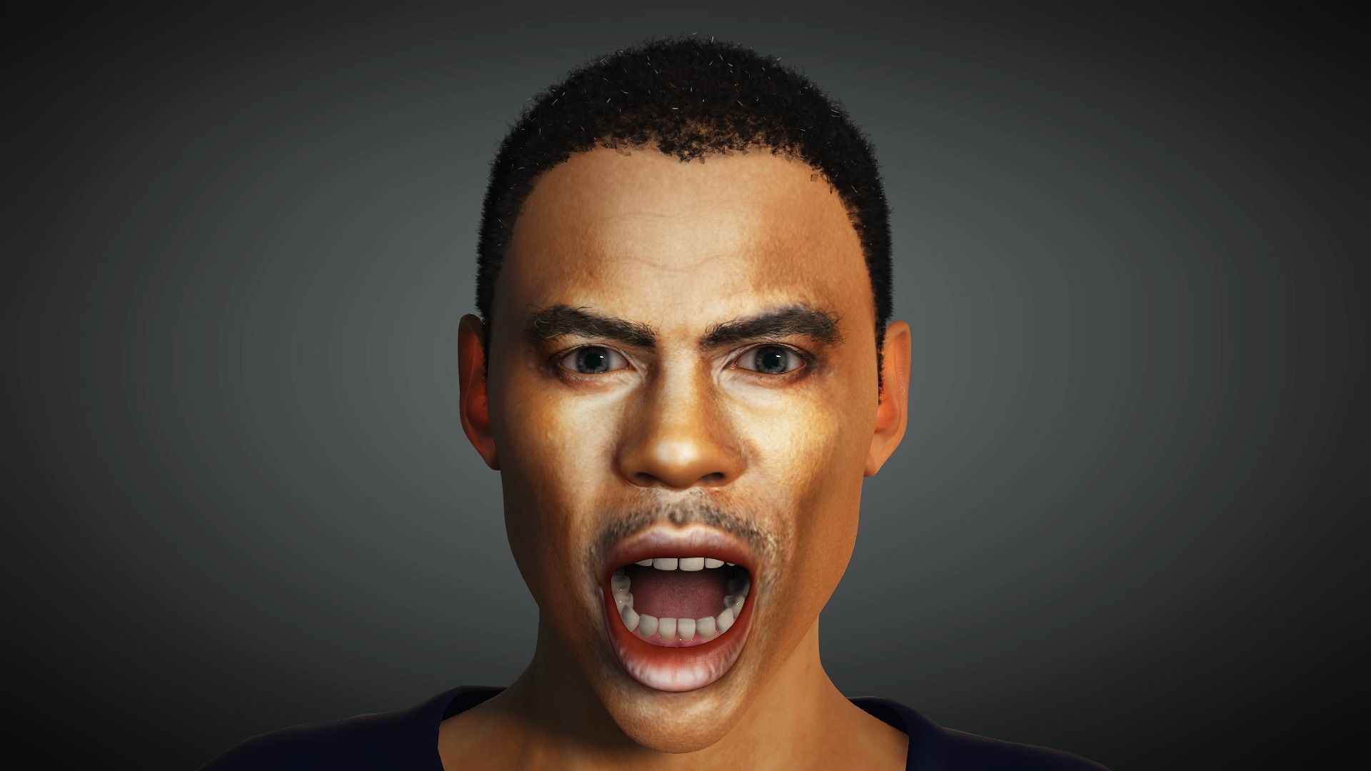 Chris Rock 3D Rigged model ready for animation Low-poly 3D model_8